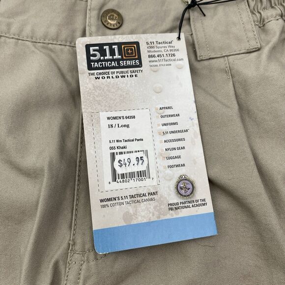 511 Tactical Pants Womens 18 Long Tan Khaki Cargo Pockets Utility EMT 64358 - Picture 6 of 12
